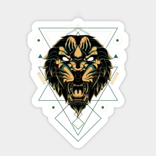 Geometric Fierce Lion Sticker